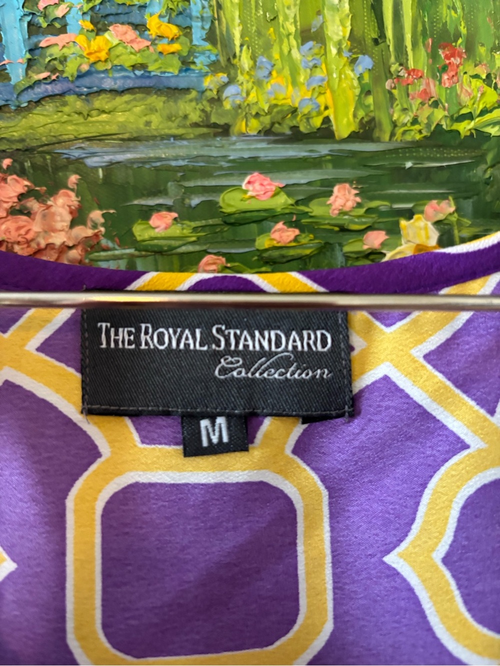 LSU Purple & Yellow Gold Geometric Print Blouse - Picture 2 of 4